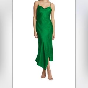 ALICE + OLIVIA Harmony Draped Silk Slip Dress 10